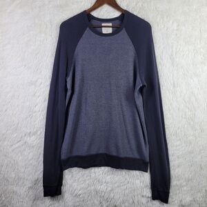 Splendid Mills Mens L Long Sleeve Thermal Waffle Knit T-Shirt Classic Colorblock